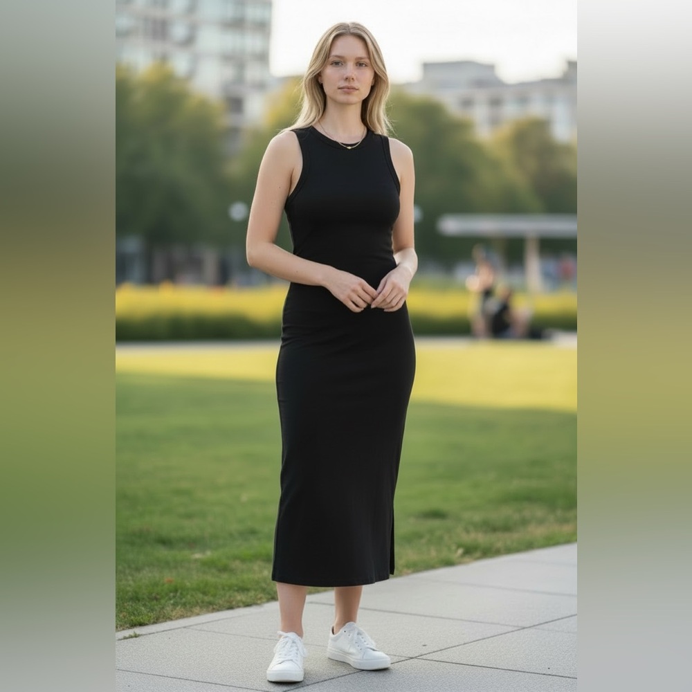 Black Sleeveless Maxi Dress